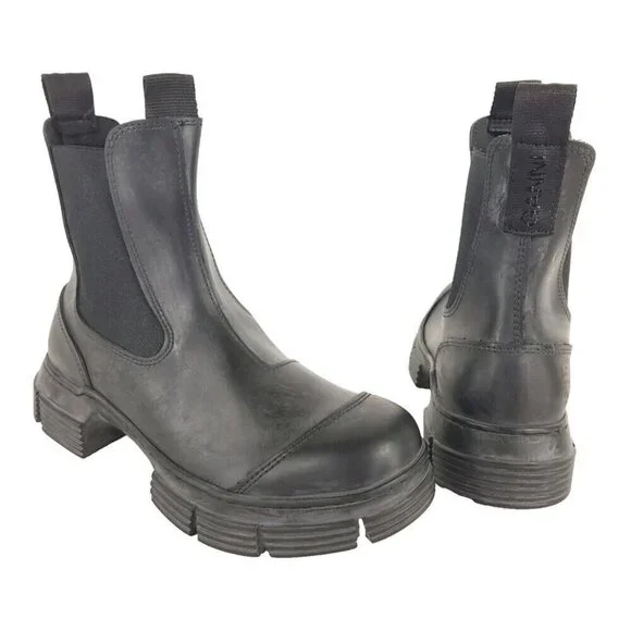 Ganni Black Ankle Boots - Picture 2 of 14